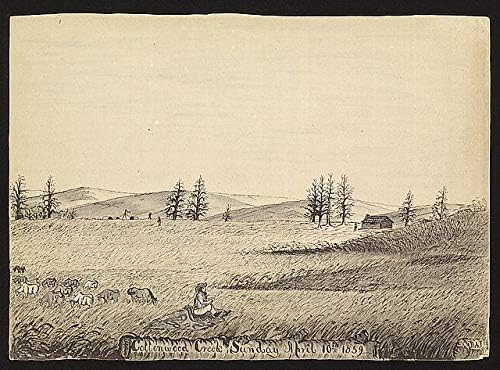 PovijesneFindings Foto: Cottonwood Creek, nedjelja 10. travnja 1859., Daniel Jencks, Gold Rush, California, 1859