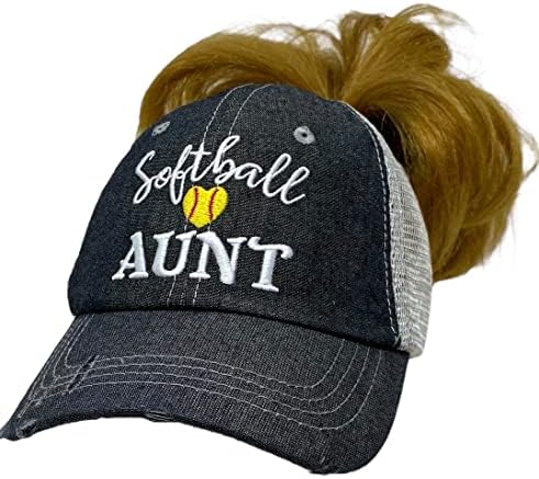 COCOMO SOUL WOMENS softball teta šešir | Softball teta neuredna buka visoki konjski šešir | Softball teta Cap | Softball