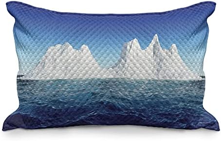 Ambasonne Ice Berg prekriveni jastuk, antarktički prizor s visokim snježnim formacijama u oceanu, standardni pokrov jastuka