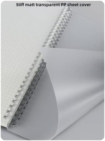 A5 Grid Graph Spiral Notebook 10 Pack, 5,8 x8.3, prozirni matt plastični tvrdi uvez i metalna žica, debeli 80 gsm papira,