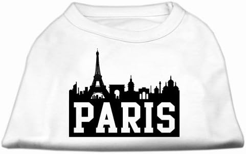 Paris Skyline Scrprint košulja za pse bijela xl