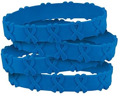 Zabavni Express 24 Blue svijest Pop -Out narukvice - debelo crijevo i/ili kolorektalni karcinom, zlostavljanje djece, respiratorne