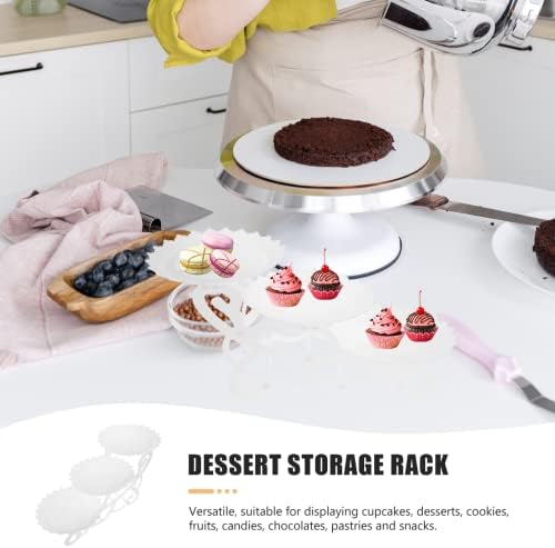 Ladica za torte Bijeli desert stoji za torte: Voćni slatkiši prikaz elegantnog stajališta za deserte za čajnu zabavu, vjenčanje