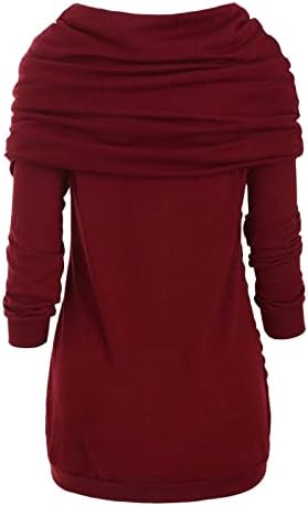 Ženski kabelski pleteni džemper O-Neck Dugi rukavi Čvrsti Botton Pachwork asimetrični vrhovi džemper seksi džemperi