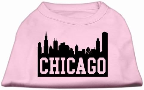 Chicago Skyline Screen Print Shirt Svjetlo ružičasta xl