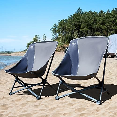 Timber Ridge Lagana presavijajuća stolica za kampiranje za odrasle, stabilne stolice za plažu s niskim sjedalima s torbom