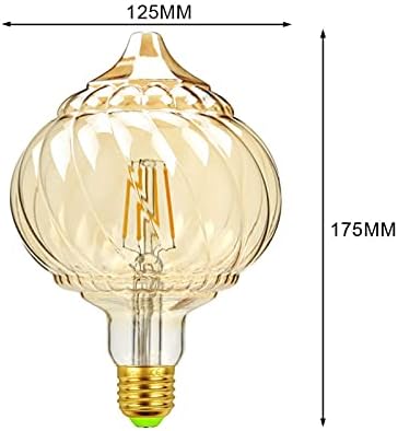 Retro Edison žarulja, 4 vata 9125, šiljasta žarulja u obliku bundeve s podesivom svjetlinom, Baza 927, toplo svjetlo 2700,