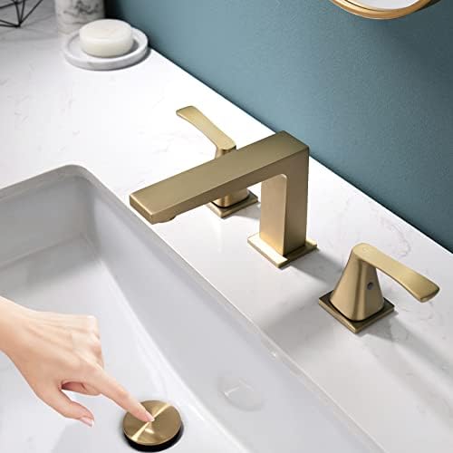 Turs dvije ručke široko rasprostranjene 8 -inčne slavine za kupaonicu od četkanih zlata 3 rupe mesingane slavine slavine