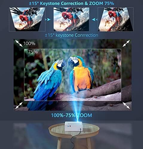 HD 1080P 5G WiFi Bluetooth projektor, 450 prikaz, ailessom 15000lm 4K podrška projektor za vanjske filmove, puni zapečaćeni
