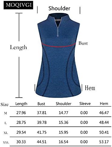 Moqivgi ženska golf košulja bez rukava 1/4 zip trendy casual trening tenk vrhovi s ovratnikom