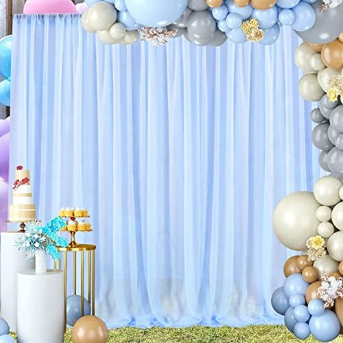 Dječja plava pozadina zavjesa za zabavu dječja plava šifon prozirna tkanina draperija vjenčani luk pozadina za rođendansku