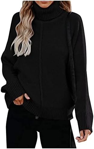 Ženski džemper s dugim rukavima vrhni zima labava čvrsta boja zabijanja rukava s rukavima pletenica vrh žena