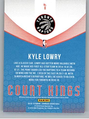 2018-19 Donruss Court Kings 8 Kyle Lowry Toronto Raptors NBA košarkaška karta