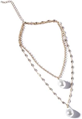 Višeslojne biserne ogrlice, Zlatni Kratki Lančani Privjesci, nakit za žene i djevojke