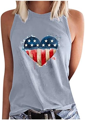 4. srpnja tenk vrhunske žene američke zastave srce grafičke majice usa zvijezde prugaste košulje bez rukava neovisnost Day