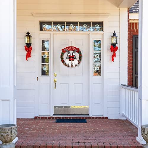 Sggvecsy božićni gnome vijenac za umjetni božićni vijenac u prednjim vratima 14 'mali božićni vijenac s borovim iglama borovi