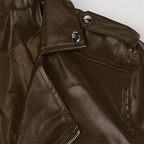 Užene kožne jakne za muškarce klasična pu kože motociklističke jakne asimetrični zip up pojasni biciklistički kaput