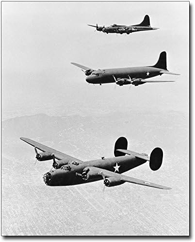B-17, C-54 i B-24 Bomber WWII 8x10 Silver Halonide Photo Print