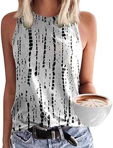 Ženske majice s okruglim vratom, Majica Bez rukava Ljeto 2023., Ležerne osnovne košulje širokog kroja, modne bluze s prugastim