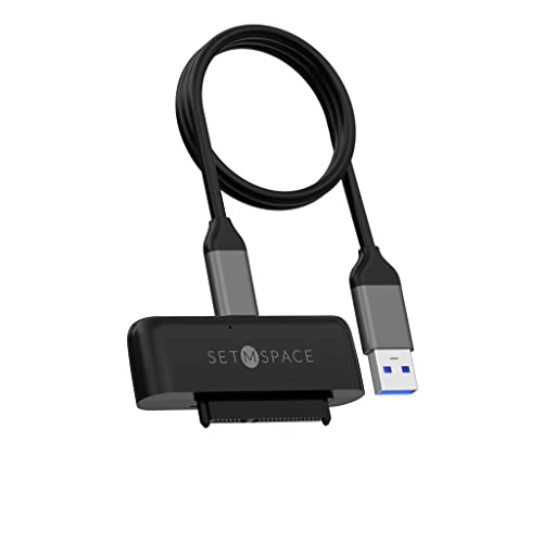 SETMSPACE SATA na USB kabel, USB 3.0 do 2,5 ”SATA na USB 3.0 adapter za vanjski pretvarač za SSD/HDD prijenos podataka, 39.4inch