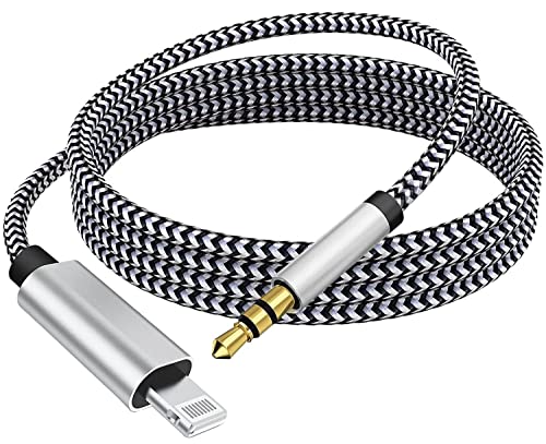 [Apple MFI certificiran] Aux kabel za iPhone 14 13 12 11, 3,3ft Lightning do 3,5 mm audio audio najlonskog pletenog kabela