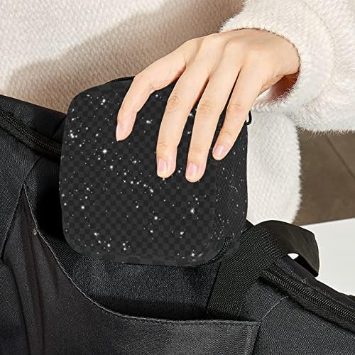 Crna karirana torba za pohranu higijenskih uložaka zvjezdano nebo Prijenosna torba za menstrualni set, vrećice za menstrualne