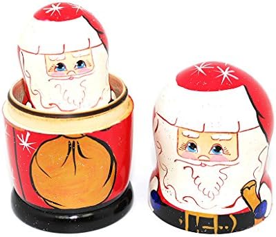 GABRIELLY PONETS Rusko ručno naslikani ručno izrađeni Djed Mraz i prijatelji koji gnijezde lutke od 5 PCS