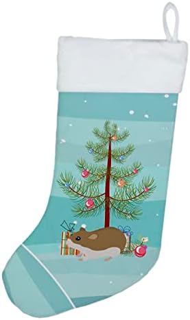 Caroline's Treasures CK4450CS Kineski hrčak Sretan božićna čarapa, kamin viseće čarape božićna sezona zabava Dekor Obiteljski