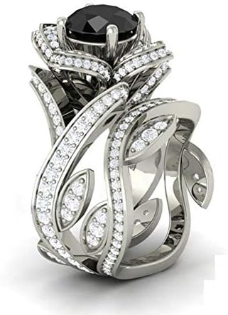 Modne ženske cipele 925 srebra, zlato lotosov cvijet prsten s bijelim topazom Set vjenčanog nakita