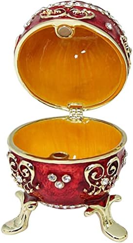 Didiseaon dekor dekor jaja u obliku jajeta ručno obojeni nakit Trinet kutija s bogatom caklinom i pjenušavim rhinestones.
