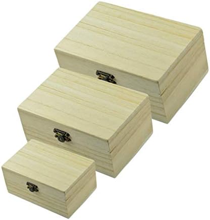 $ 3pcs drvena kutija nedovršena Drvena kutija za pohranu nakita $ gadgeti poklon