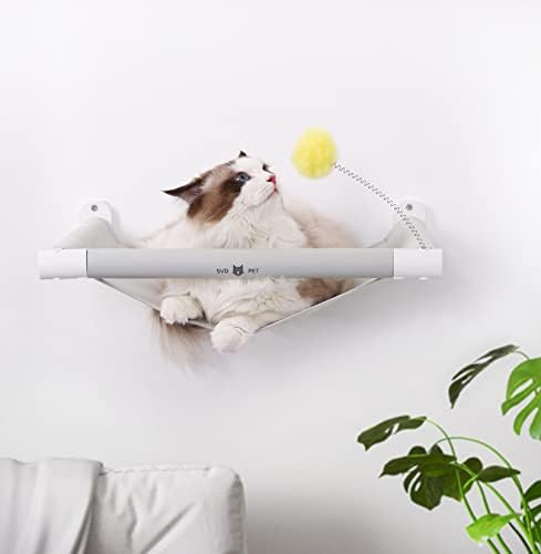 Zidna viseća mreža za mačke.S mačjom igračkom, lako instalirana zidna polica za mačke s mekanim jastučićem na ovom vrhunskom