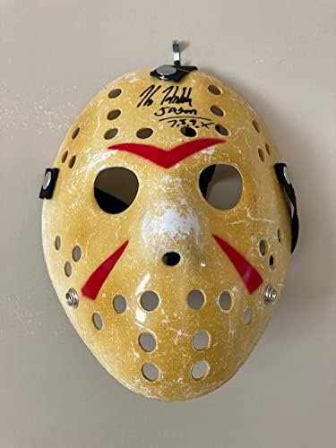 Kane Hodder potpisao je autografski hokej maska ​​horor kolekcionar Jason Voorhees u petak 13.