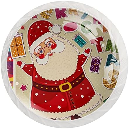 12 komada bijelih okruglih gumba ormara sa slatkim božićnim Djedom Božićnjakom iz crtića