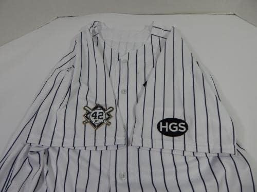 2020. New York Yankees Gio Urshela 42 Igra izdana White Jersey HGS P Robinson 6 - Igra korištena MLB dresova