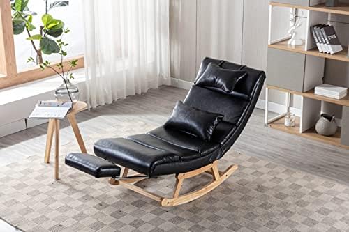 Stolica za ljuljanje u donjem dijelu leđa, moderna tapecirana stolica s visokim naslonom s uvlačivim naslonom za noge, ugodna