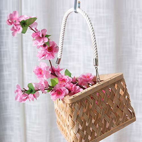 Saksije za cvijeće _ unutarnje pletene košare od ratana s ručkom Poklopac lonca košara za pohranu košara za biljke držači