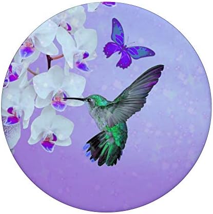 Mobitel Pop up držač Hummingbird Flowerfly Butterfly Purple Popsockets Popgrip: zamjenjivi prianjanje za telefoni i tablete