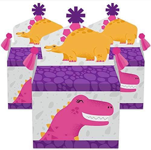 Velika točka sreće Roar Dinosaur Girl - Tret Box Party Favors - Dino Mite Trex Baby Shower ili Rođendanska zabava Docie Gable