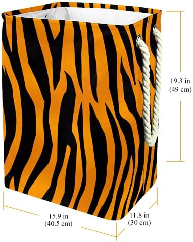 Heterogeni uzorak tigrove kože u prugama Crna narančasta velika košara za rublje vodootporna sklopiva košara za odjeću organizator