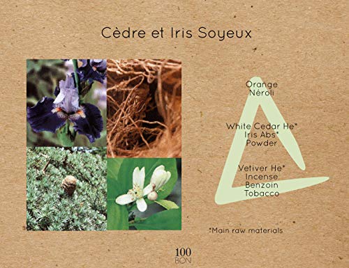 100bon Cedre & Iris Soyeux - svilenkasti iris i cedar miris za žene ili muškarce - osnažujući organski miris sa slatkim,