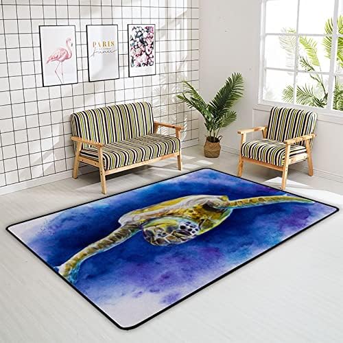 Puzanje zatvorenog tepiha za igranje tepiha Mat morska kornjača Akvarel višebojan za spavaću sobu u dnevnoj sobi obrazovni