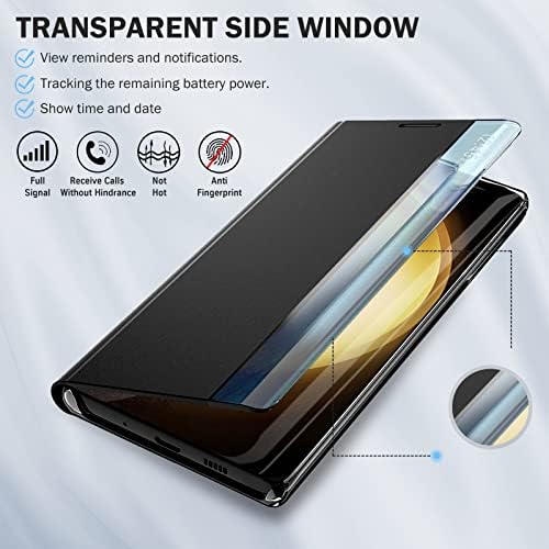 Torbica za telefon Qissy za Samsung Galaxy S23 Plus Case, luksuzno suptilna ogledalo Smart Clear View za S23 Plus Case sa